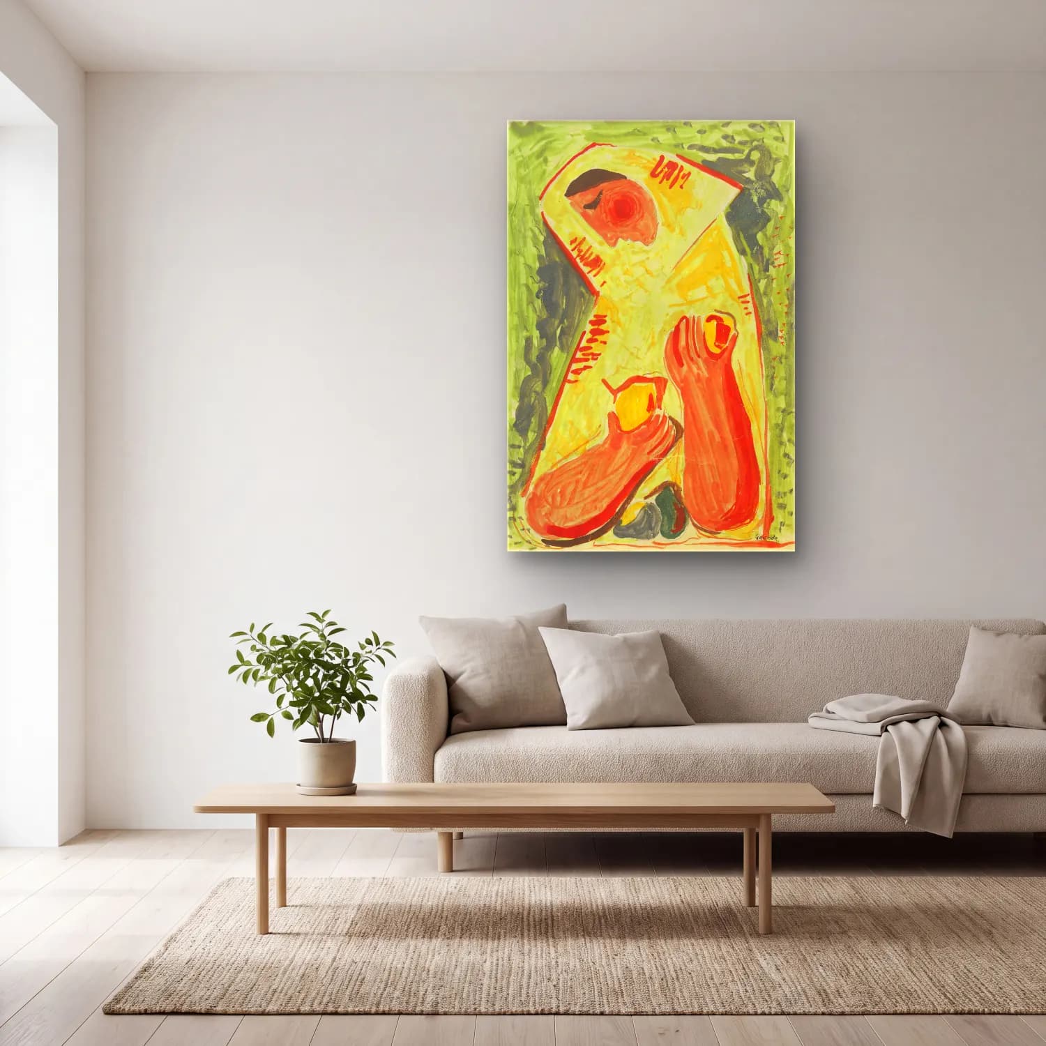 Mikuláš Galanda – Woman with fruit cam tablo — açık renk salonda