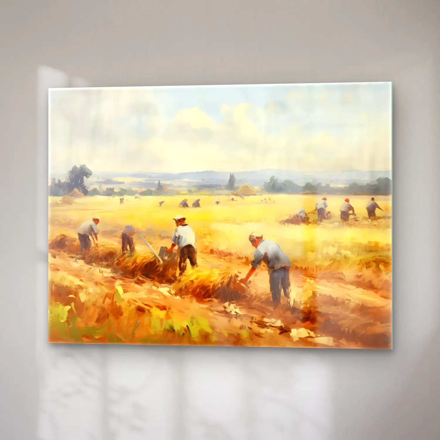 Yağlı Boya Buğday Tarlası No. 31 cam tablo — sağ açıdan görünüm