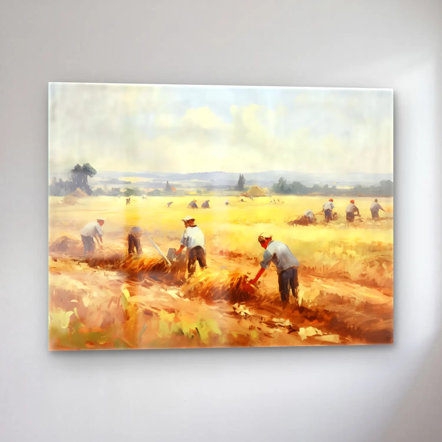 Yağlı Boya Buğday Tarlası No. 31 cam tablo — sol açıdan görünüm