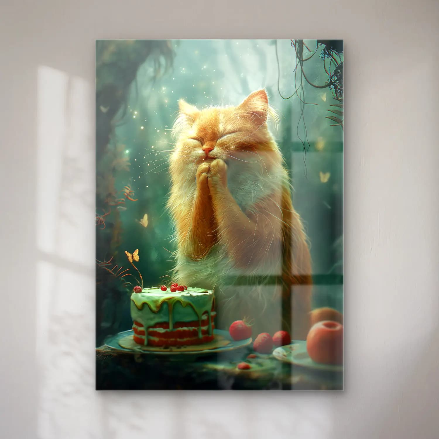 Sevimli İllüstrasyon Kedi No. 17 cam tablo — Sevimli İllüstrasyon Kedi No. 17 — sevimli i̇llüstrasyon kedi