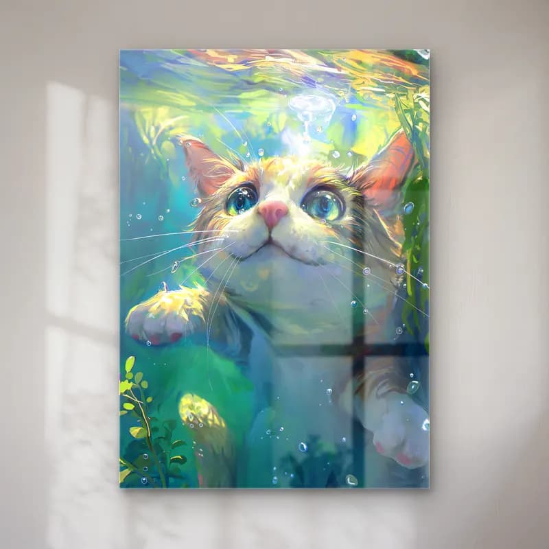 Sevimli İllüstrasyon Kedi No. 20 cam tablo — Sevimli İllüstrasyon Kedi No. 20 — sevimli i̇llüstrasyon kedi