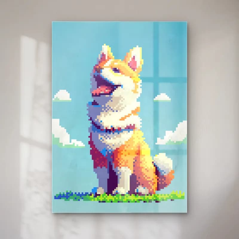 Sevimli İllüstrasyon Köpek No. 28 cam tablo — Sevimli İllüstrasyon Köpek No. 28 — sevimli i̇llüstrasyon köpek