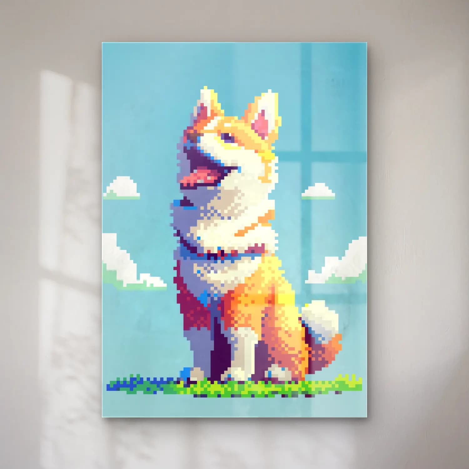 Sevimli İllüstrasyon Köpek No. 28 cam tablo — Sevimli İllüstrasyon Köpek No. 28 — sevimli i̇llüstrasyon köpek