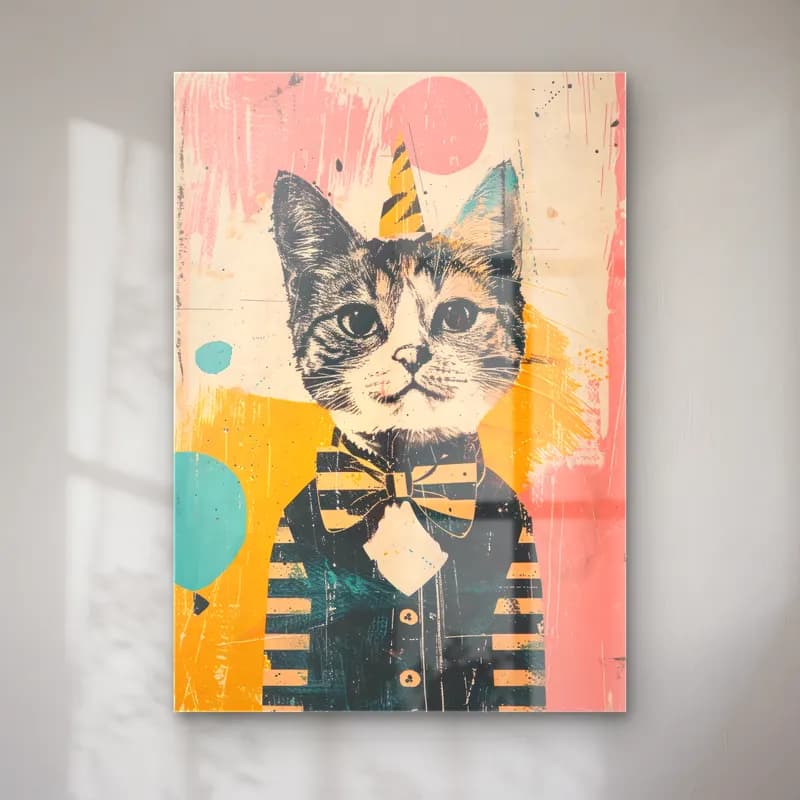 Maksimalist Kedi No. 8 cam tablo — Maksimalist Kedi No. 8 — maksimalist kedi