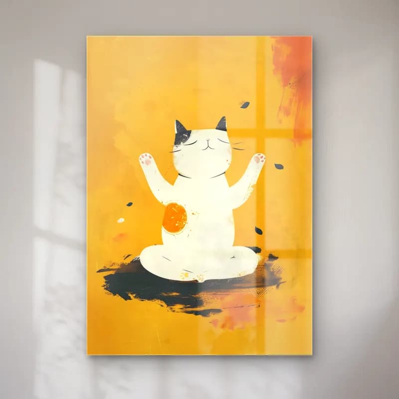 Sevimli İllüstrasyon Kedi No. 32 cam tablo — Sevimli İllüstrasyon Kedi No. 32 — sevimli i̇llüstrasyon kedi