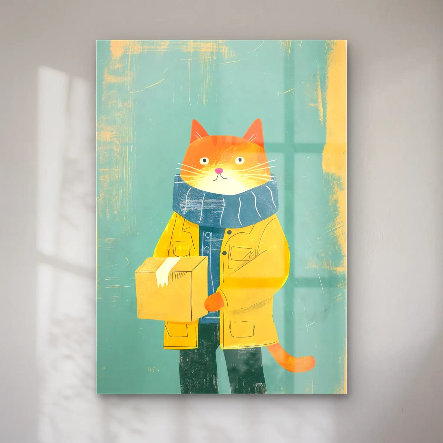 Sevimli İllüstrasyon Kedi No. 33 cam tablo — Sevimli İllüstrasyon Kedi No. 33 — sevimli i̇llüstrasyon kedi