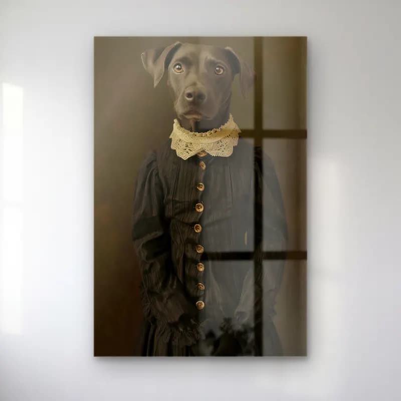 Siyah Beyaz Köpek No. 5 cam tablo — Siyah Beyaz Köpek No. 5 — siyah beyaz köpek