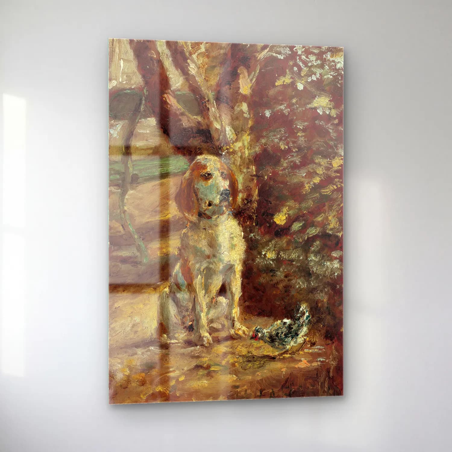 Henri de Toulouse-Lautrec – Köpek cam tablo — sol açıdan görünüm