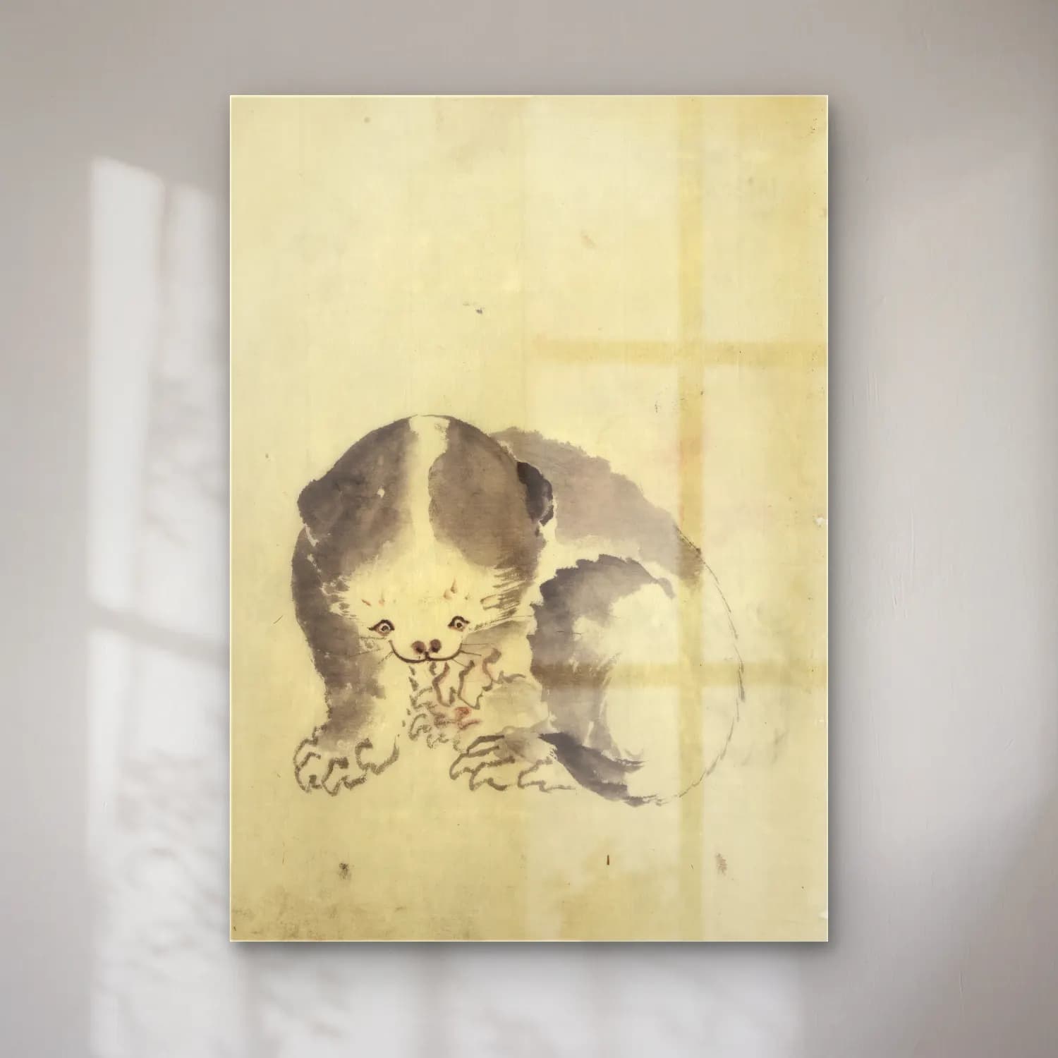 Katsushika Hokusai – Köpek cam tablo — Katsushika Hokusai – Köpek — japon baskı köpek