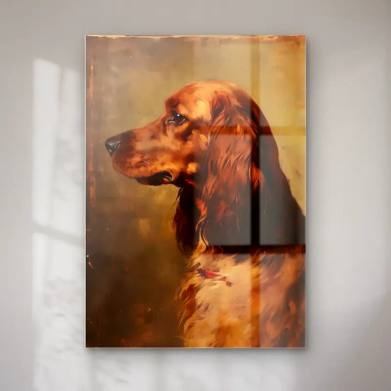 Yağlı Boya Köpek No. 9 cam tablo — Yağlı Boya Köpek No. 9 — yağlı boya köpek