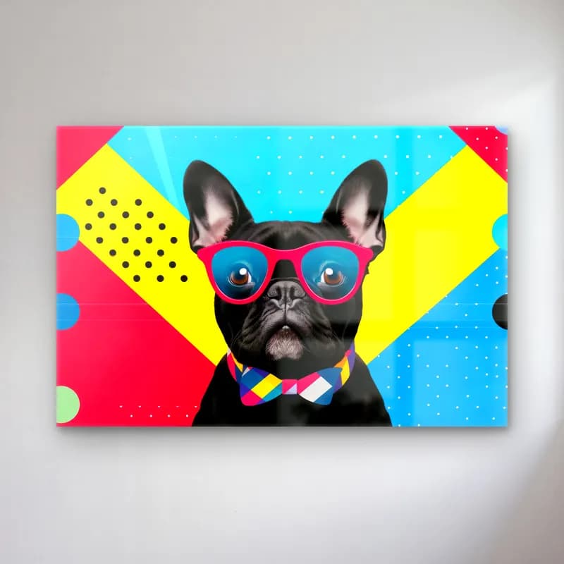 Pop Art Köpek – Turkuaz Tonlar cam tablo — Pop Art Köpek – Turkuaz Tonlar — pop art köpek