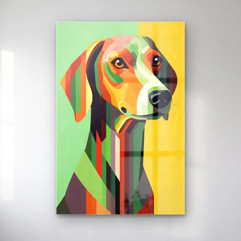 Pop Art Köpek No. 5 cam tablo — Pop Art Köpek No. 5 — pop art köpek