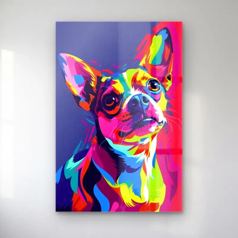 Pop Art Köpek – Pembe Tonlar cam tablo — Pop Art Köpek – Pembe Tonlar — pop art köpek