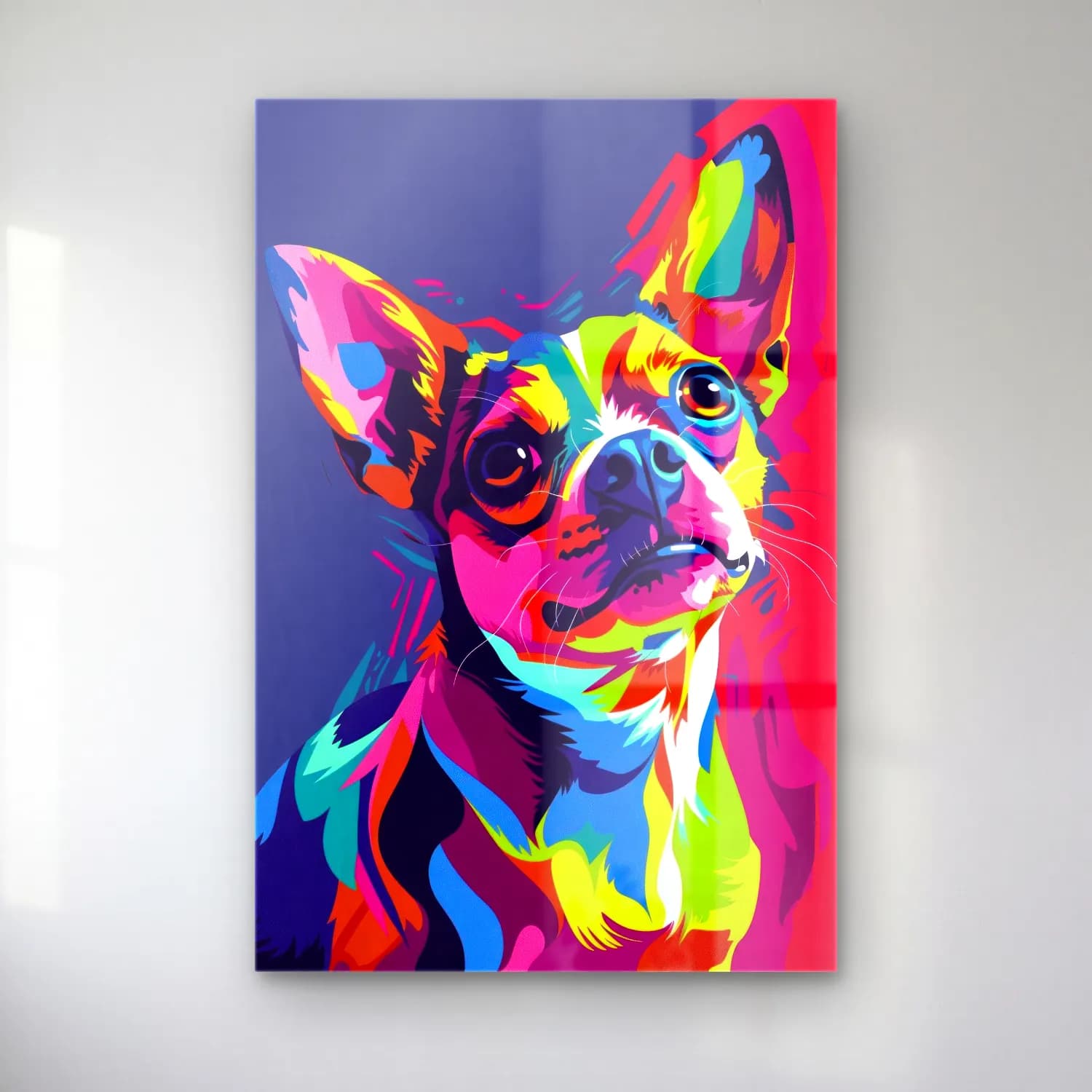 Pop Art Köpek – Pembe Tonlar cam tablo — Pop Art Köpek – Pembe Tonlar — pop art köpek