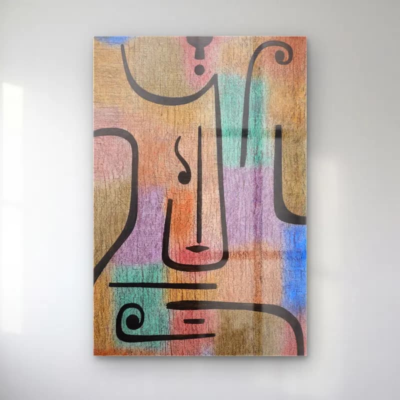 Paul Klee – Erzengel cam tablo — Paul Klee – Erzengel — modern soyut soyut yüz