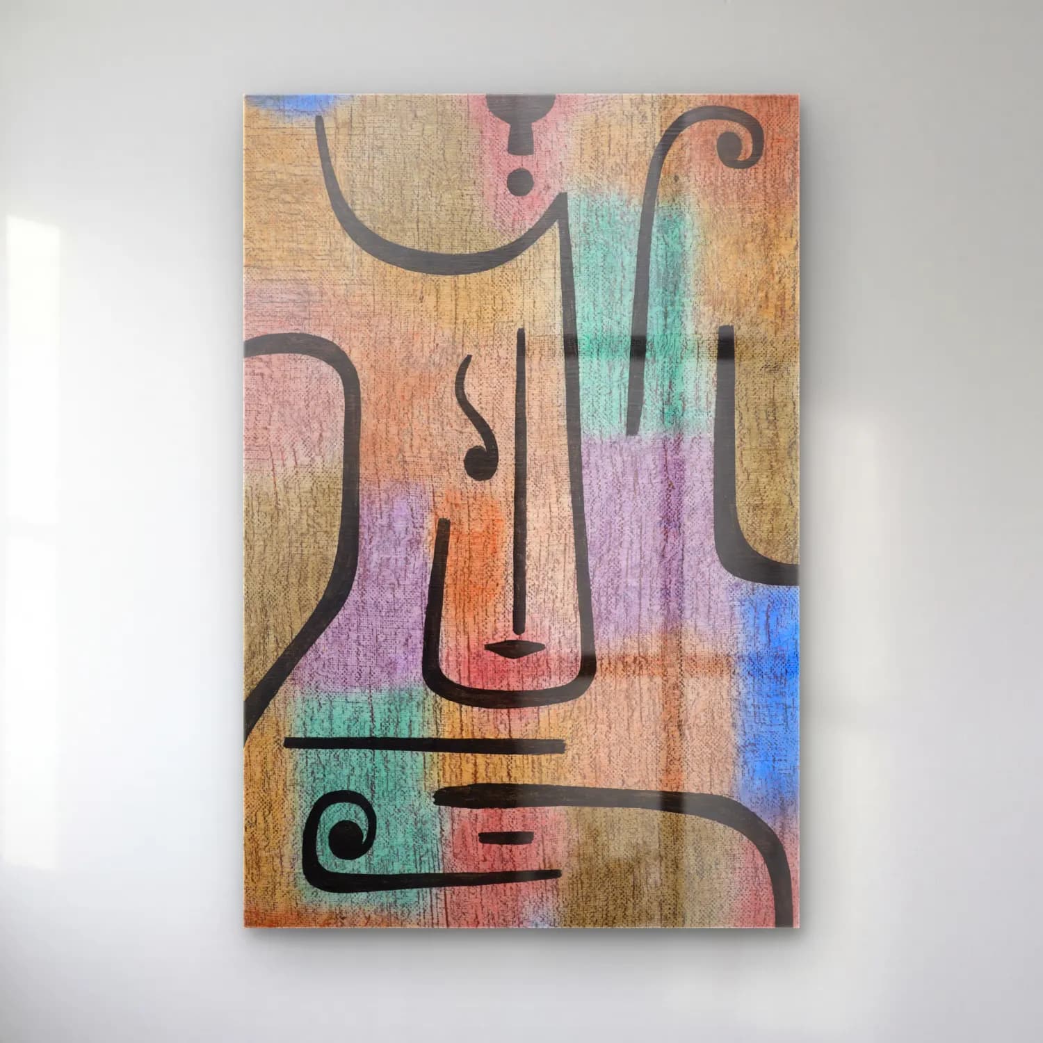 Paul Klee – Erzengel cam tablo — Paul Klee – Erzengel — modern soyut soyut yüz