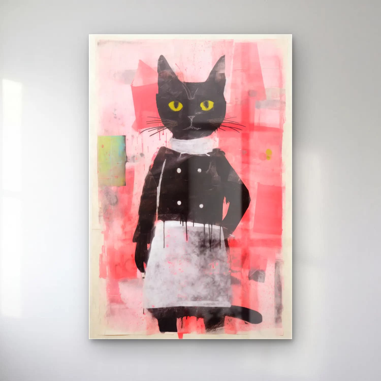 Siyah Beyaz Kedi No. 4 cam tablo — Siyah Beyaz Kedi No. 4 — siyah beyaz kedi