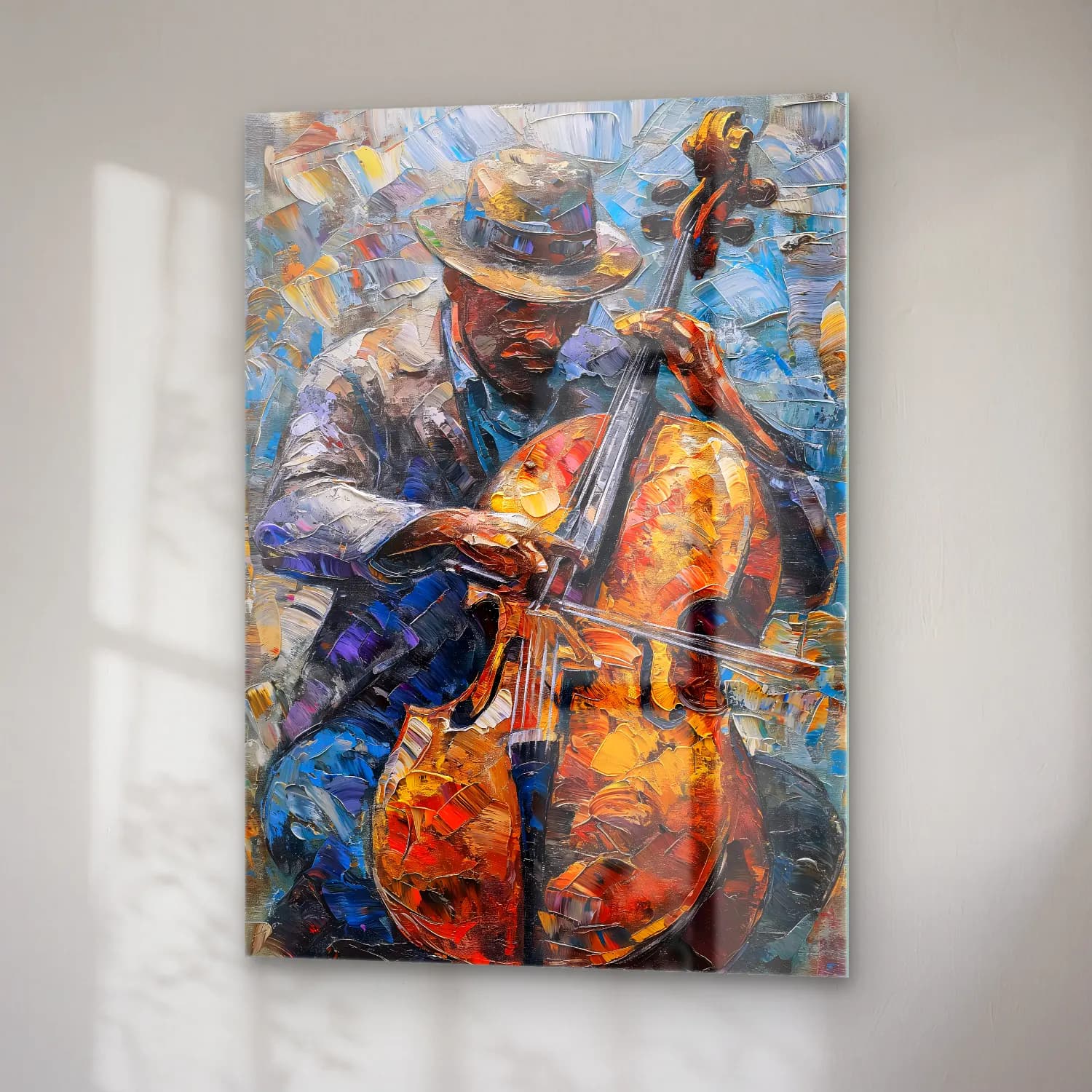 Empresyonist Gitar cam tablo — sağ açıdan görünüm