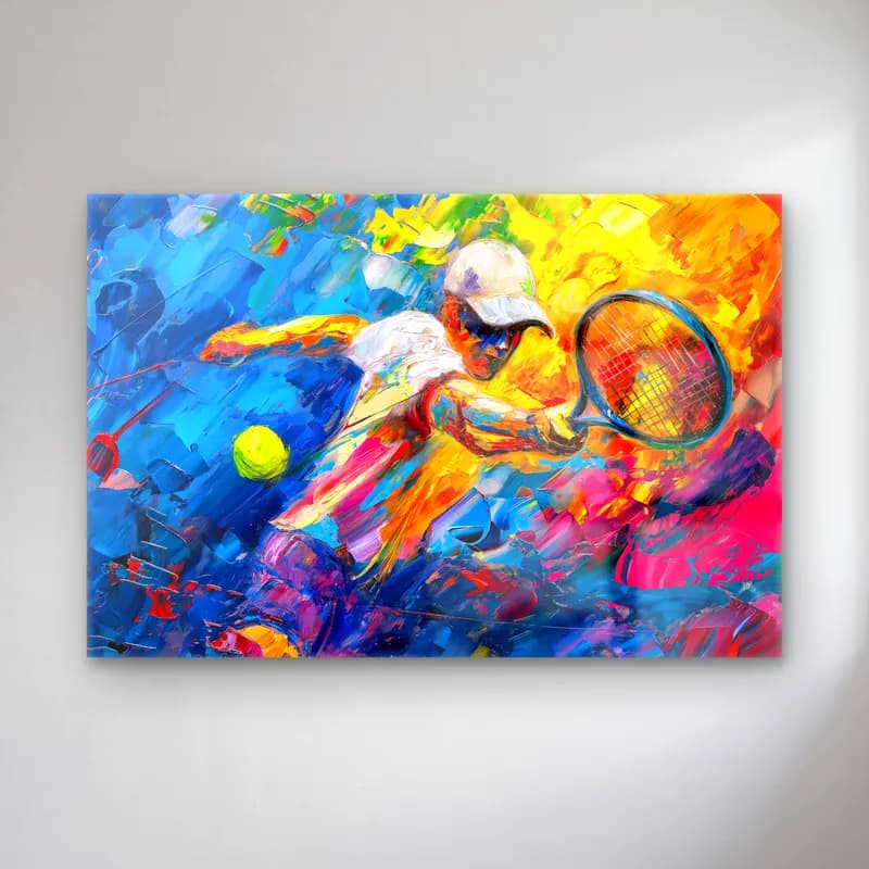 Empresyonist Tenis – Sarı Tonlar cam tablo — Empresyonist Tenis – Sarı Tonlar — empresyonist tenis