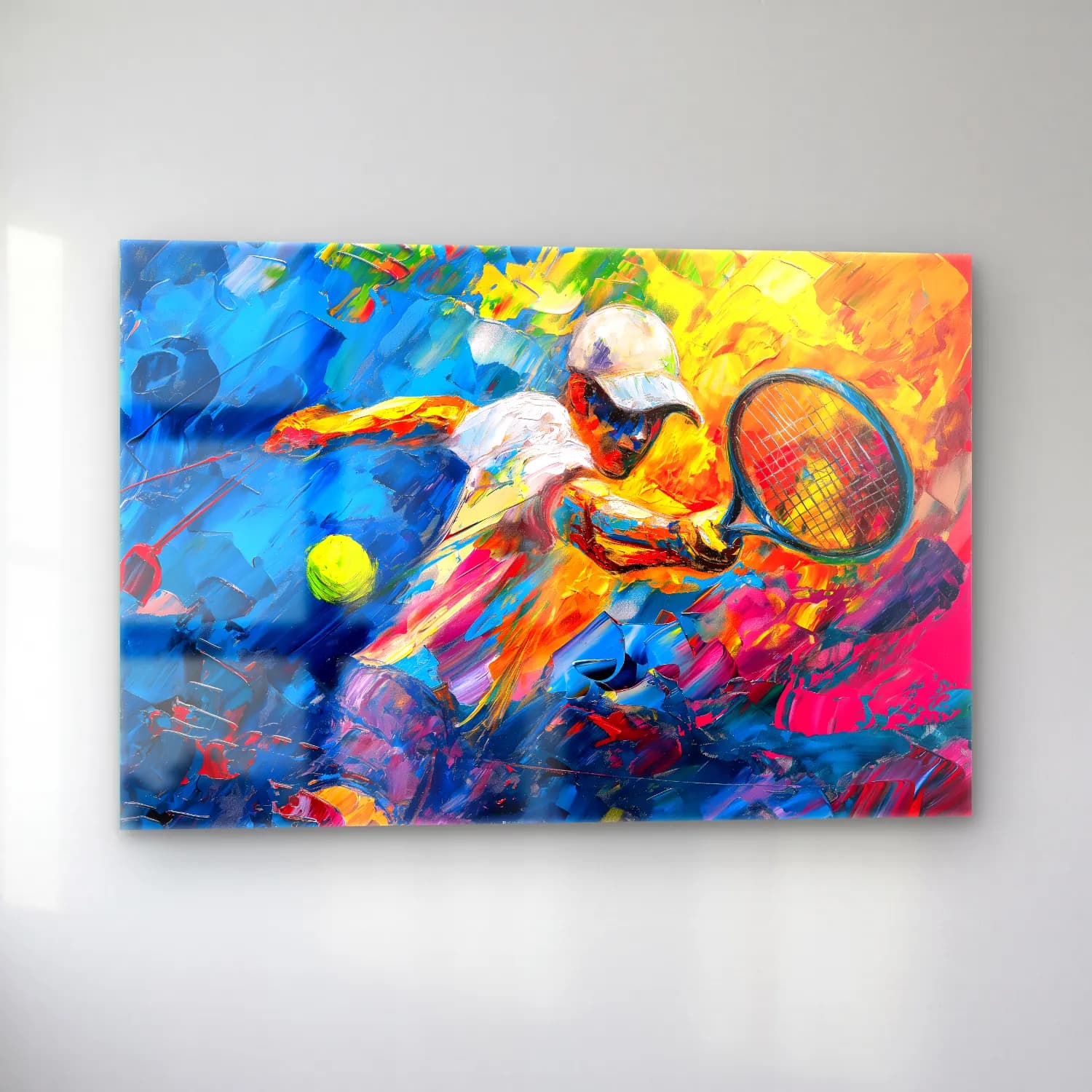 Empresyonist Tenis – Sarı Tonlar cam tablo — sol açıdan görünüm