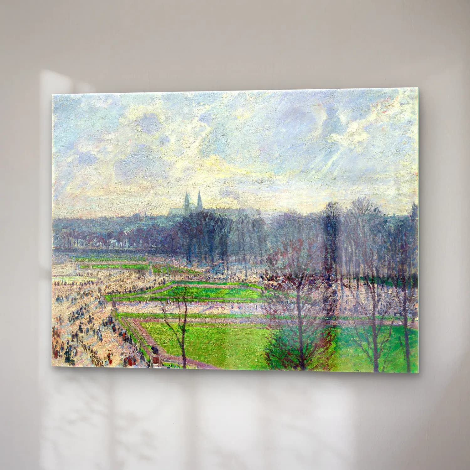 Empresyonist Paris ve Eyfel Kulesi cam tablo — sağ açıdan görünüm