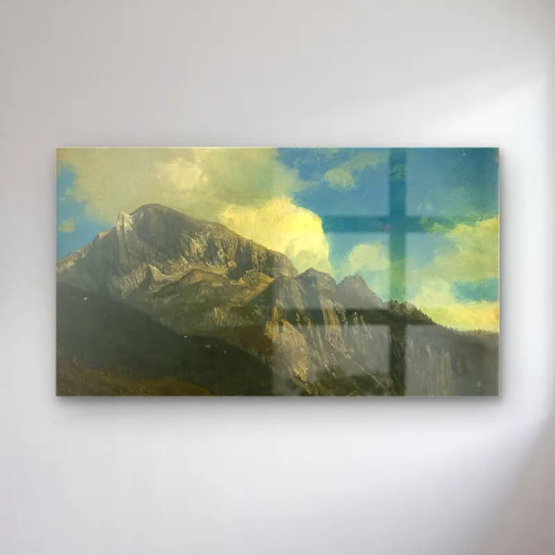 Albert Bierstadt – Mountains cam tablo — Albert Bierstadt – Mountains — yağlı boya dağ manzarası