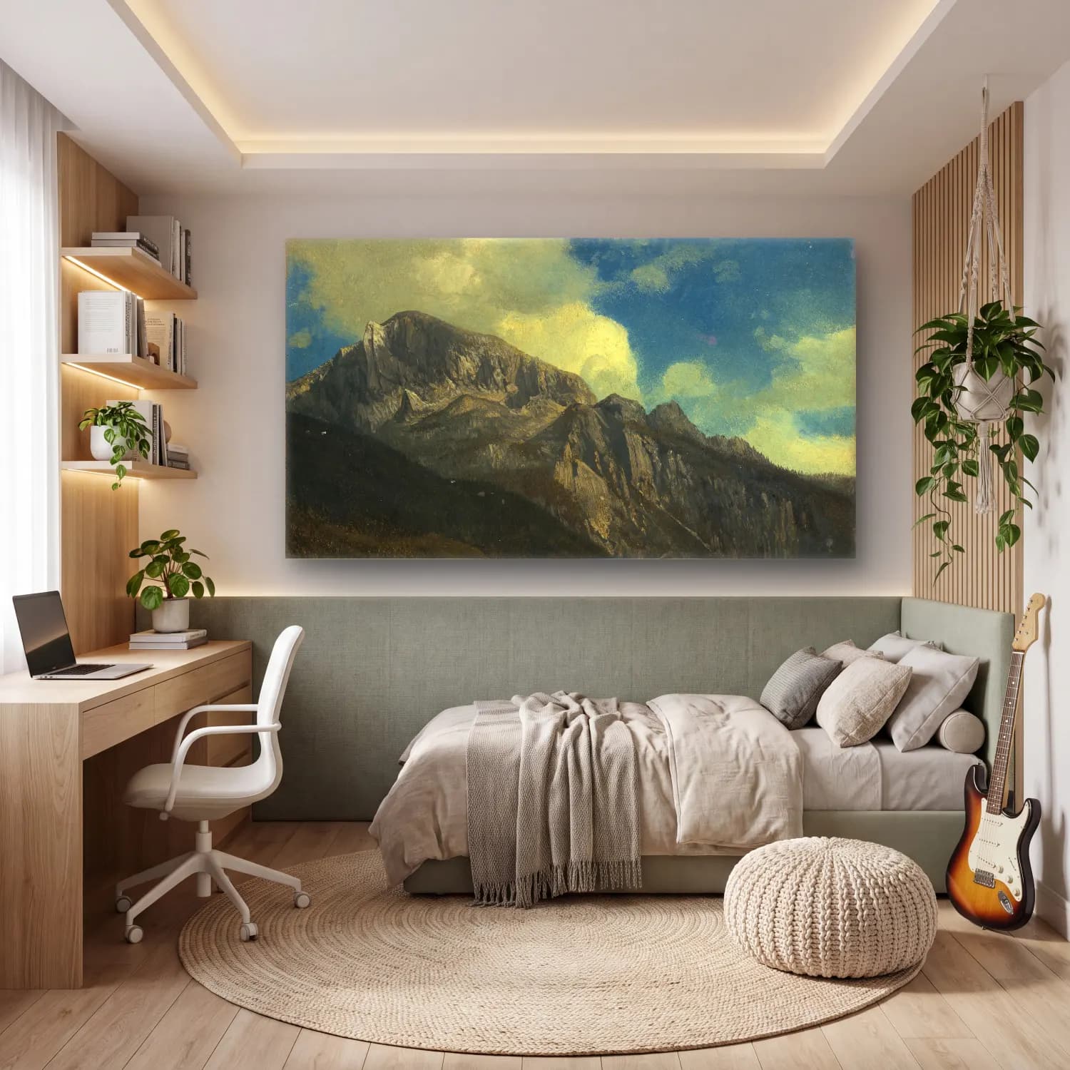 Albert Bierstadt – Mountains cam tablo — genç odasında