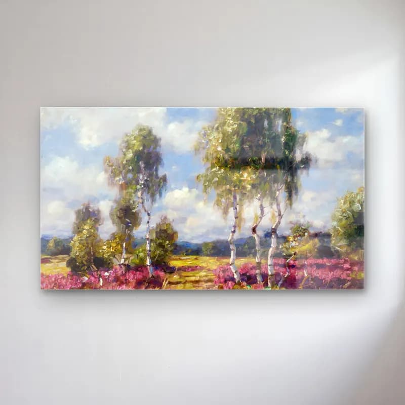 Alexander Koester – Birken in Heidelandschaft (Viktring in Kärnten) cam tablo — Alexander Koester – Birken in Heidelandschaft (Viktring in Kärnten) — empresyonist çiçek bahçesi