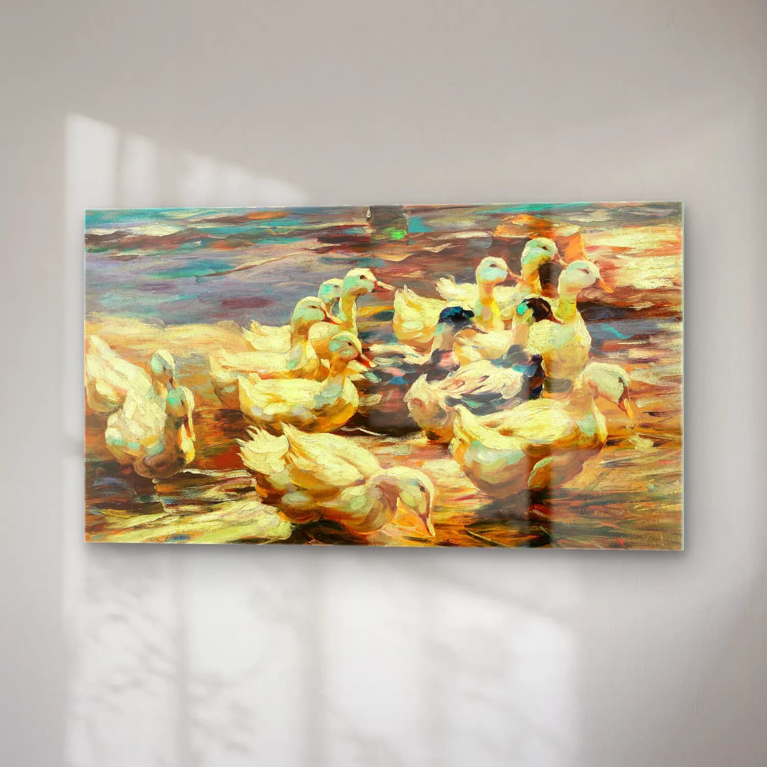 Alexander Koester – Ducks Getting Out of the Water cam tablo — sağ açıdan görünüm