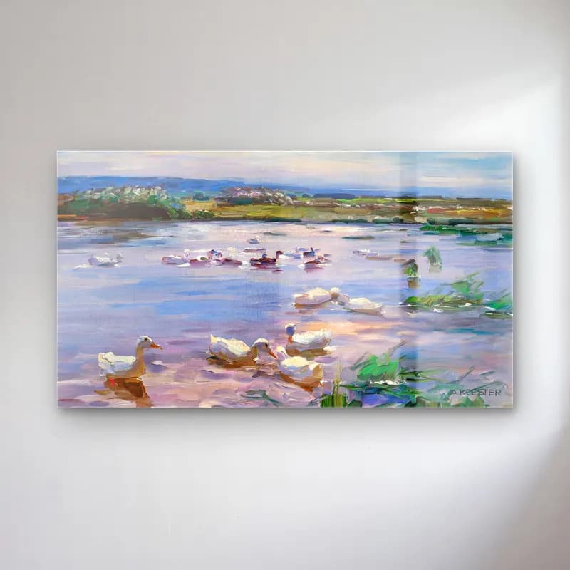 Alexander Koester – Ducks on the Lakeside cam tablo — Alexander Koester – Ducks on the Lakeside — empresyonist ördekler