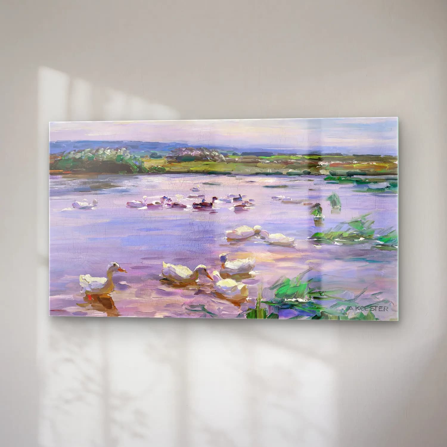 Alexander Koester – Ducks on the Lakeside cam tablo — sağ açıdan görünüm