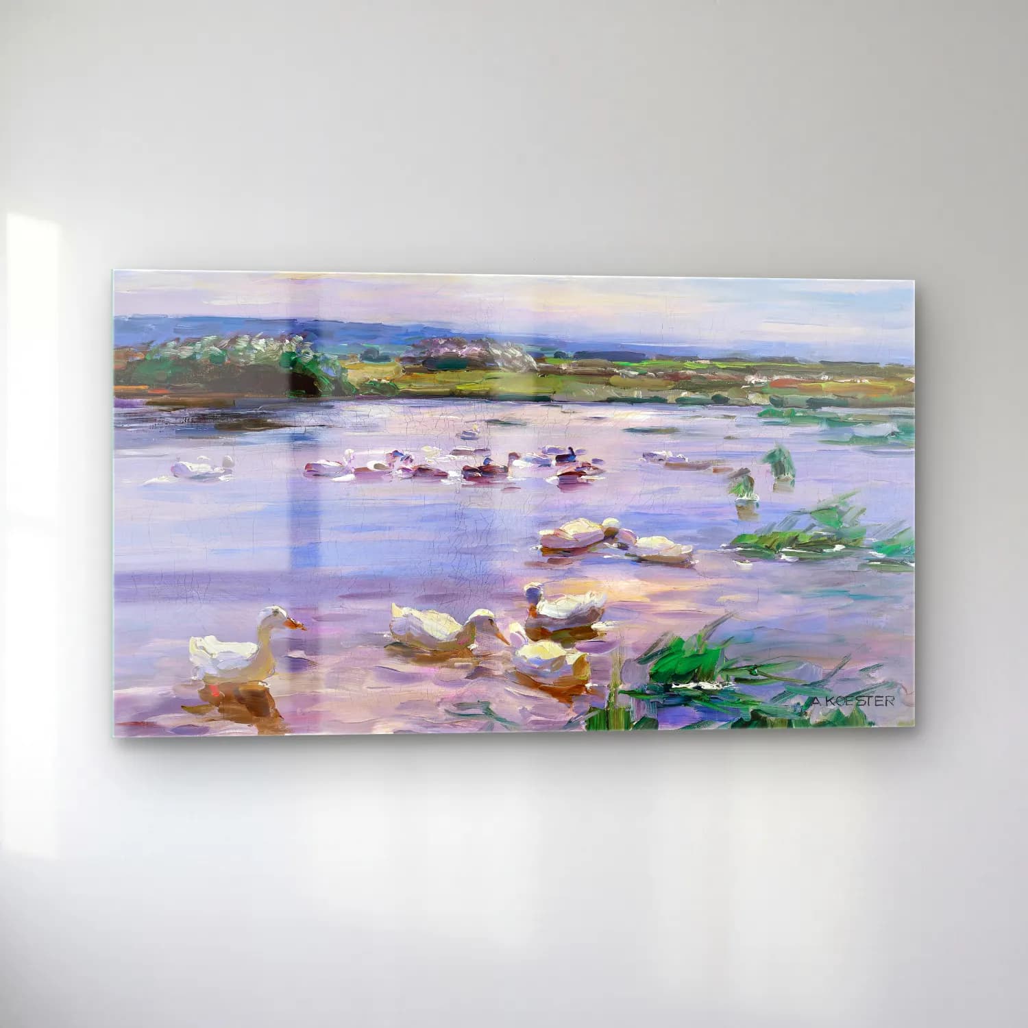 Alexander Koester – Ducks on the Lakeside cam tablo — sol açıdan görünüm