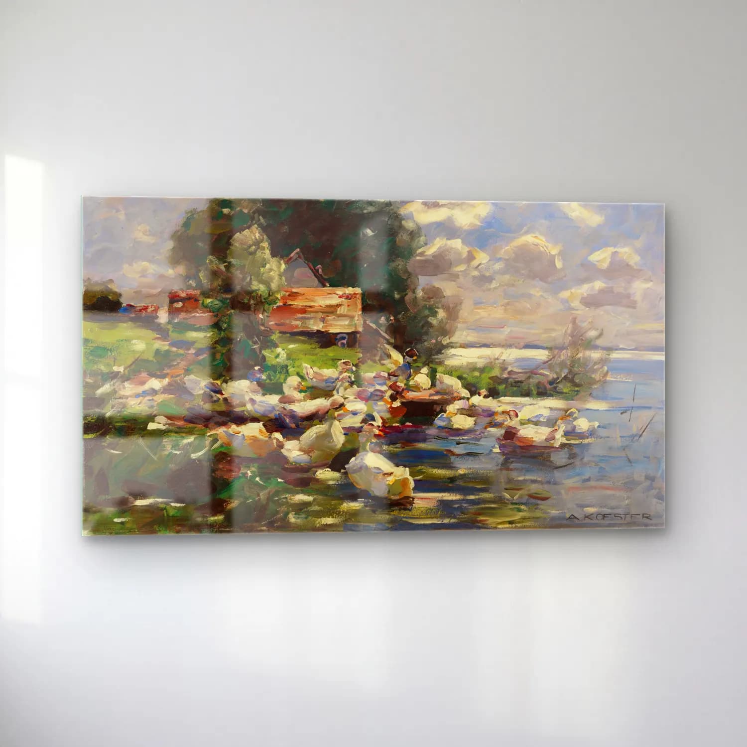 Alexander Koester – Enten am See cam tablo — sol açıdan görünüm