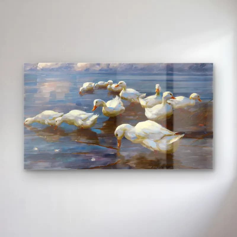 Alexander Koester – Enten am Seeufer cam tablo — Alexander Koester – Enten am Seeufer — empresyonist ördekler