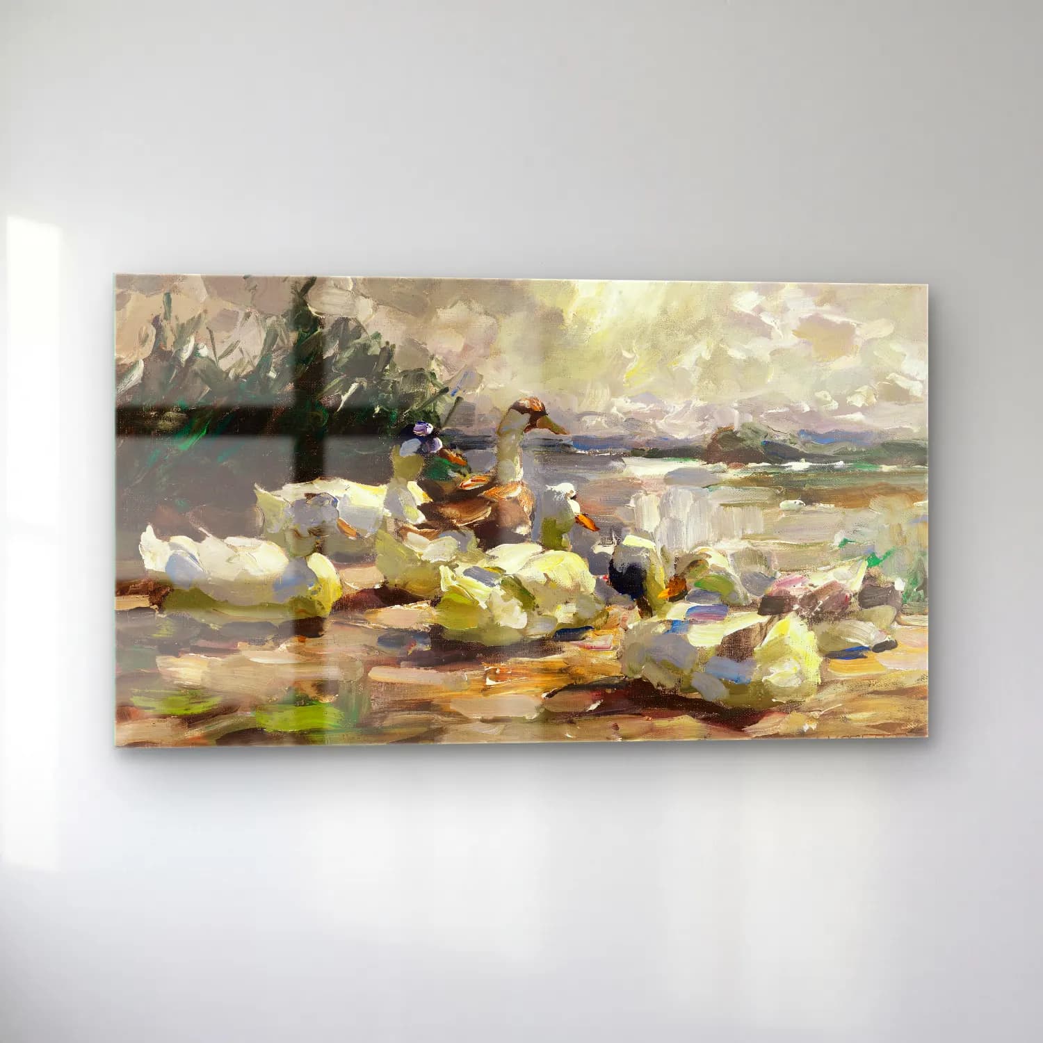 Alexander Koester – Enten am Ufer (schöne Wolkenstimmung) cam tablo — sol açıdan görünüm