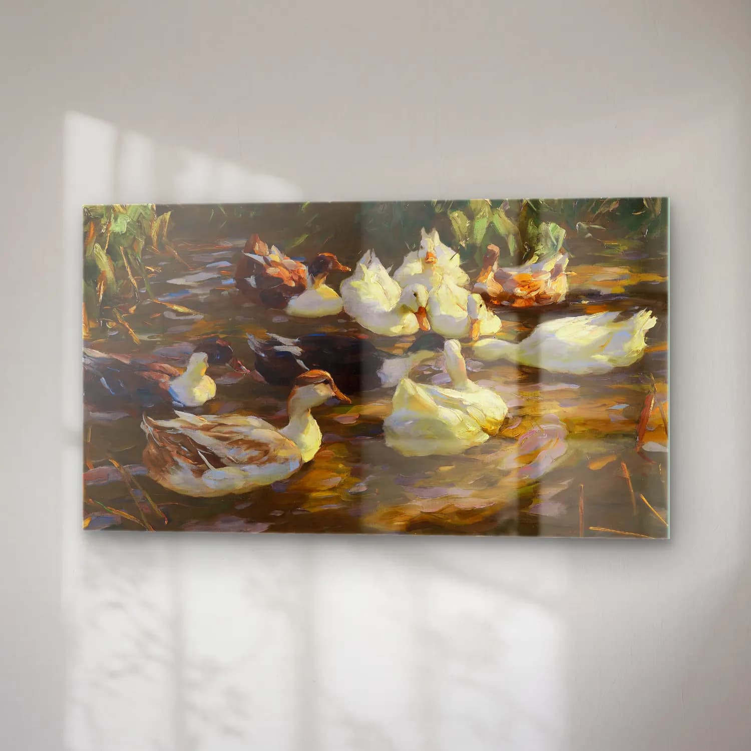 Alexander Koester – Enten im Teich (Enten am Bach) cam tablo — sağ açıdan görünüm