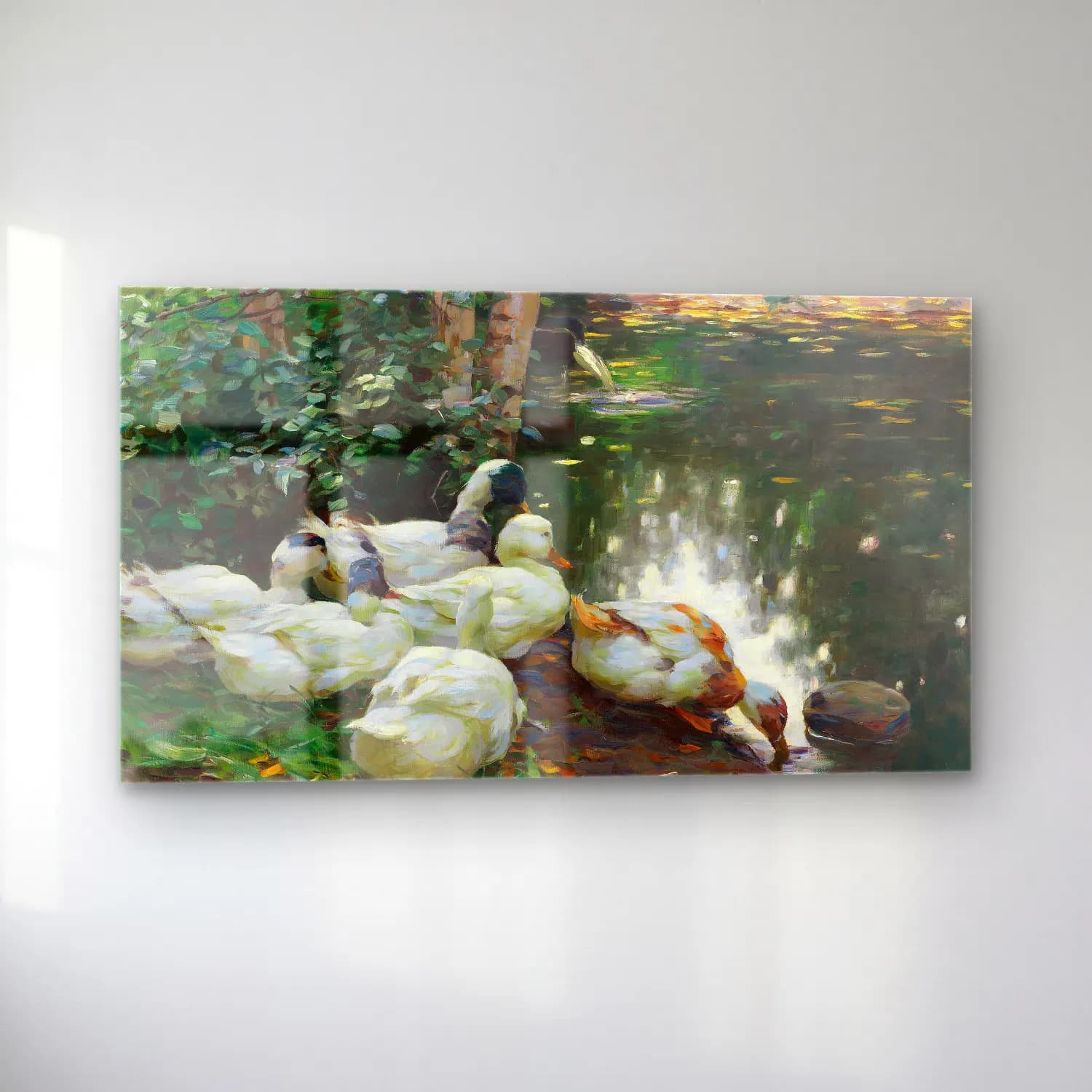 Alexander Koester – Sechs Enten am Teichufer cam tablo — sol açıdan görünüm