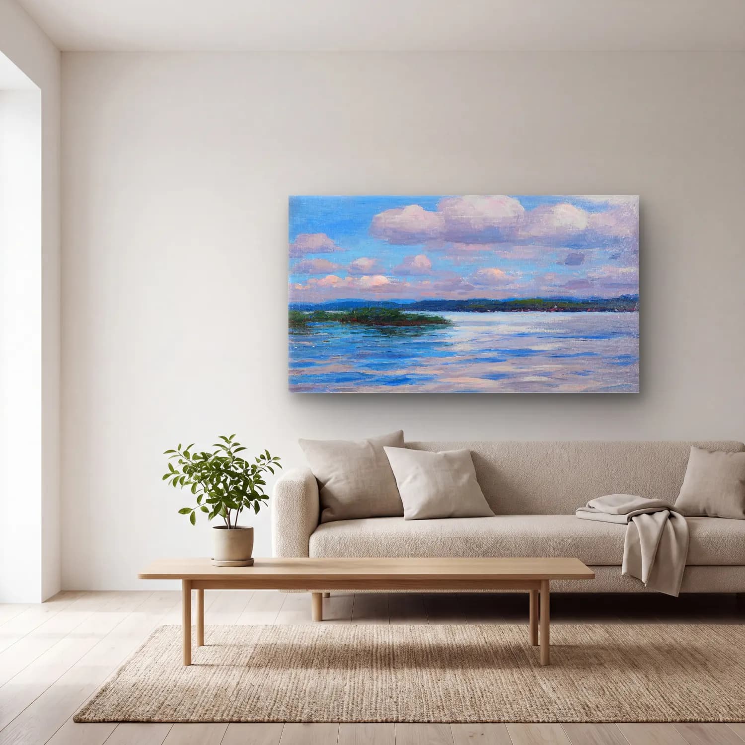Alexander Koester – See mit Wetterwolken cam tablo — açık renk salonda