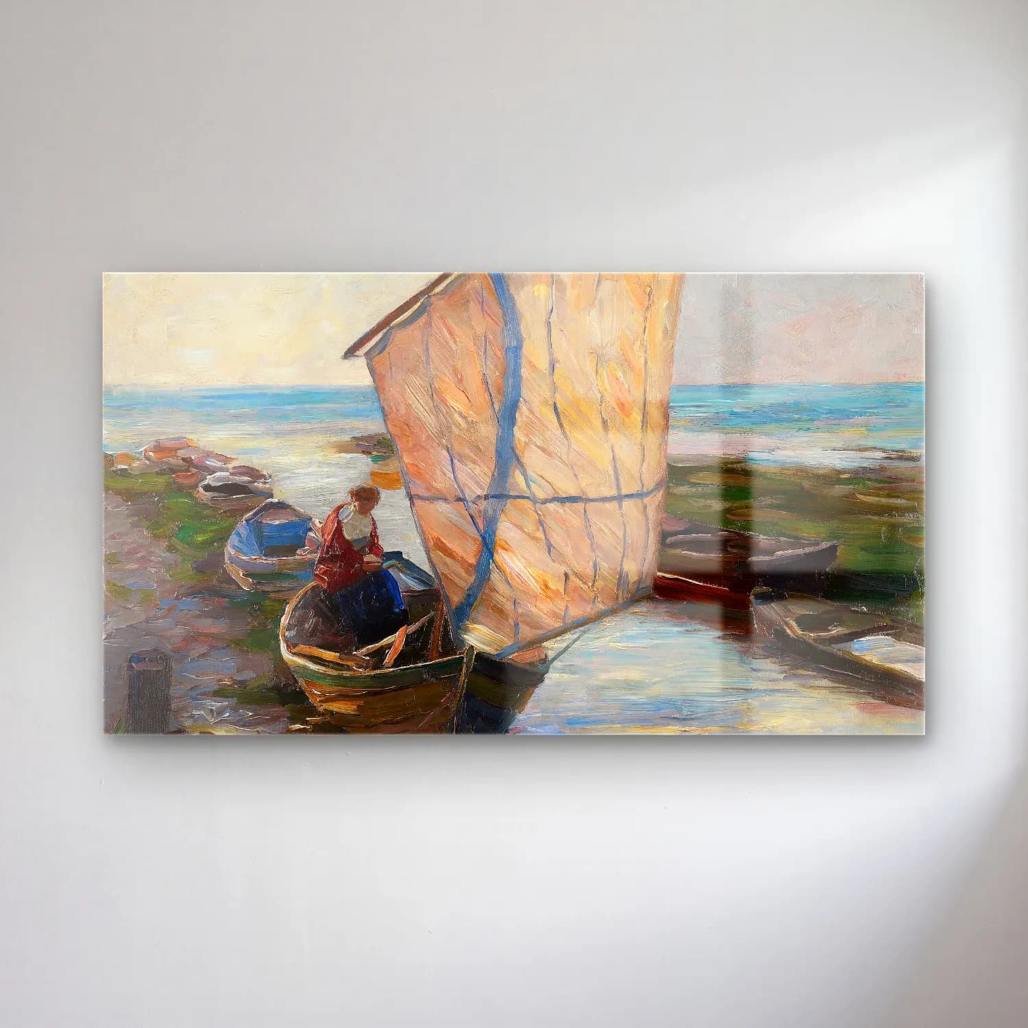 Alexander Koester – Segelboot, Holland cam tablo — Alexander Koester – Segelboot, Holland — empresyonist liman ve tekneler
