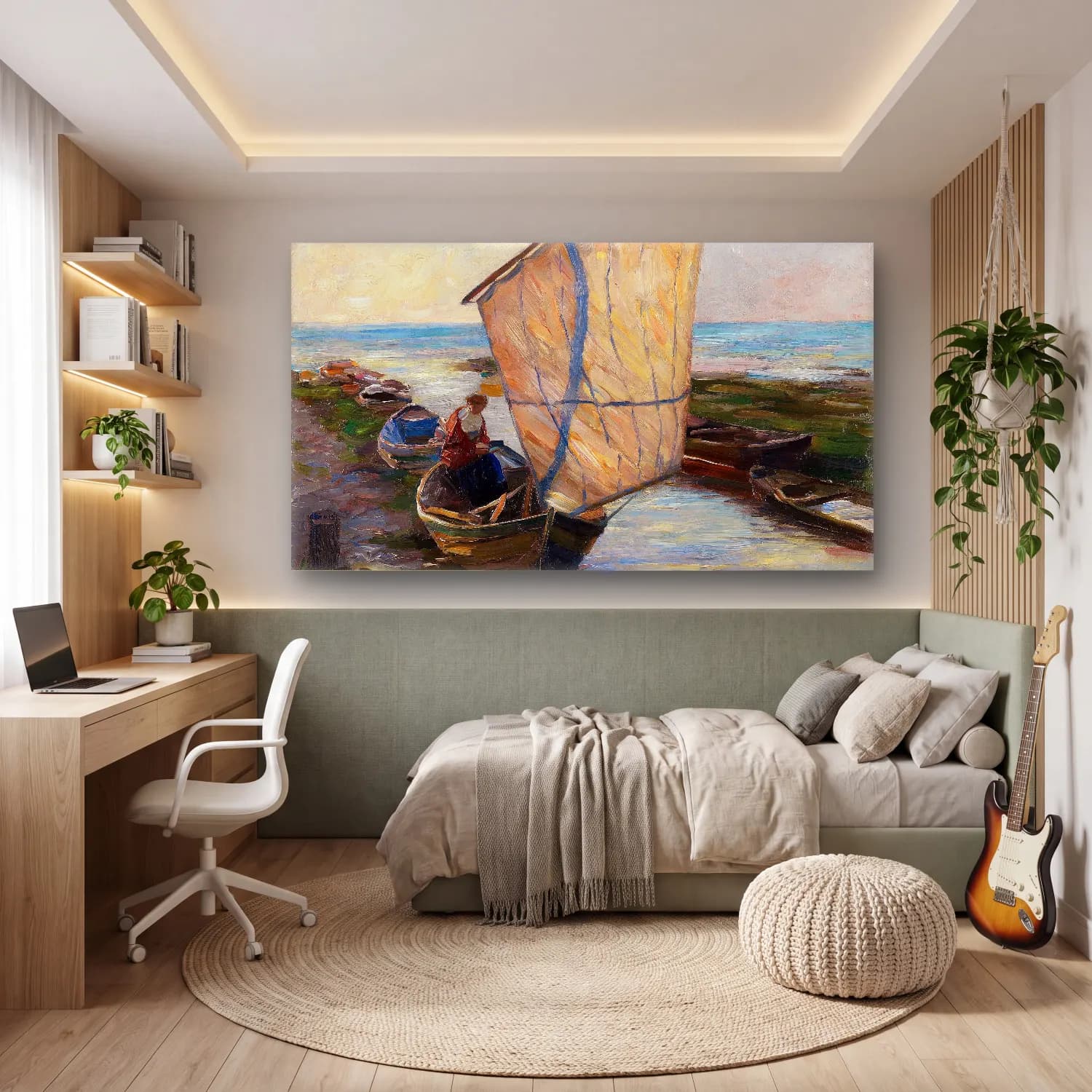 Alexander Koester – Segelboot, Holland cam tablo — genç odasında