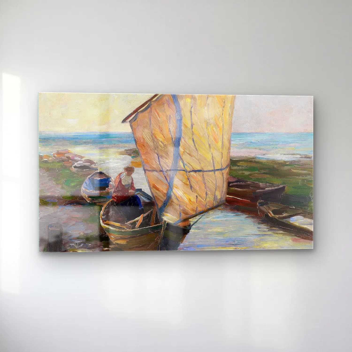 Alexander Koester – Segelboot, Holland cam tablo — sol açıdan görünüm