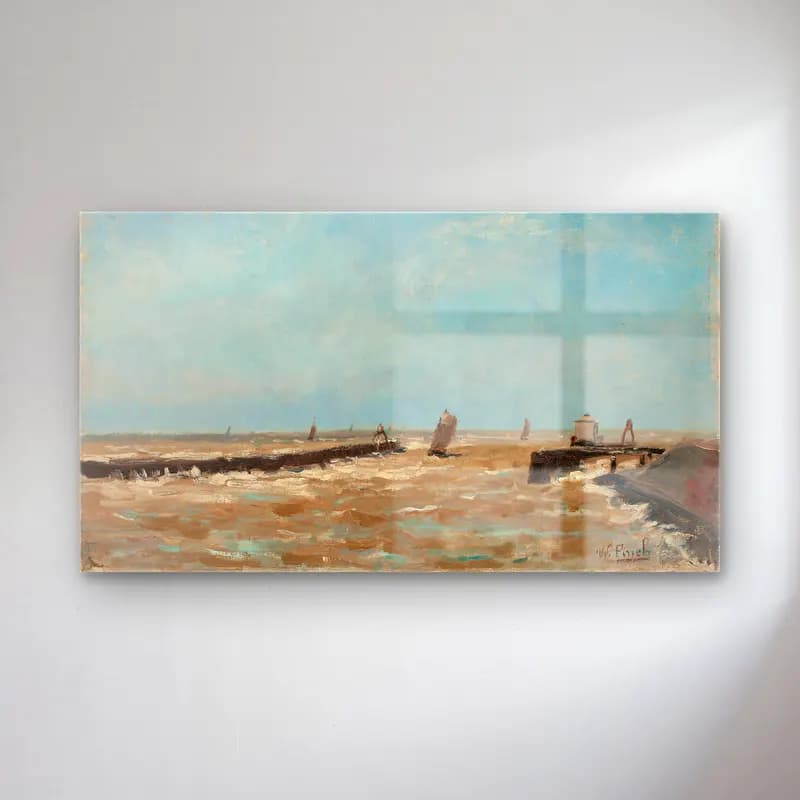 Alfred William Finch – A Belgian harbour cam tablo — Alfred William Finch – A Belgian harbour — empresyonist liman ve tekneler