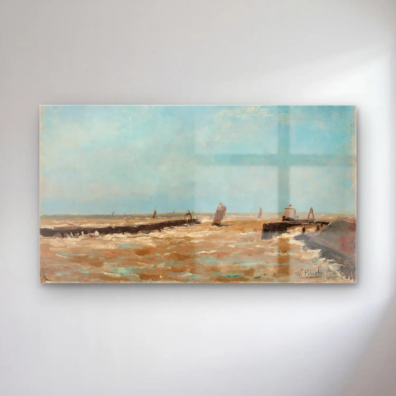 Alfred William Finch – A Belgian harbour cam tablo — Alfred William Finch – A Belgian harbour — empresyonist liman ve tekneler