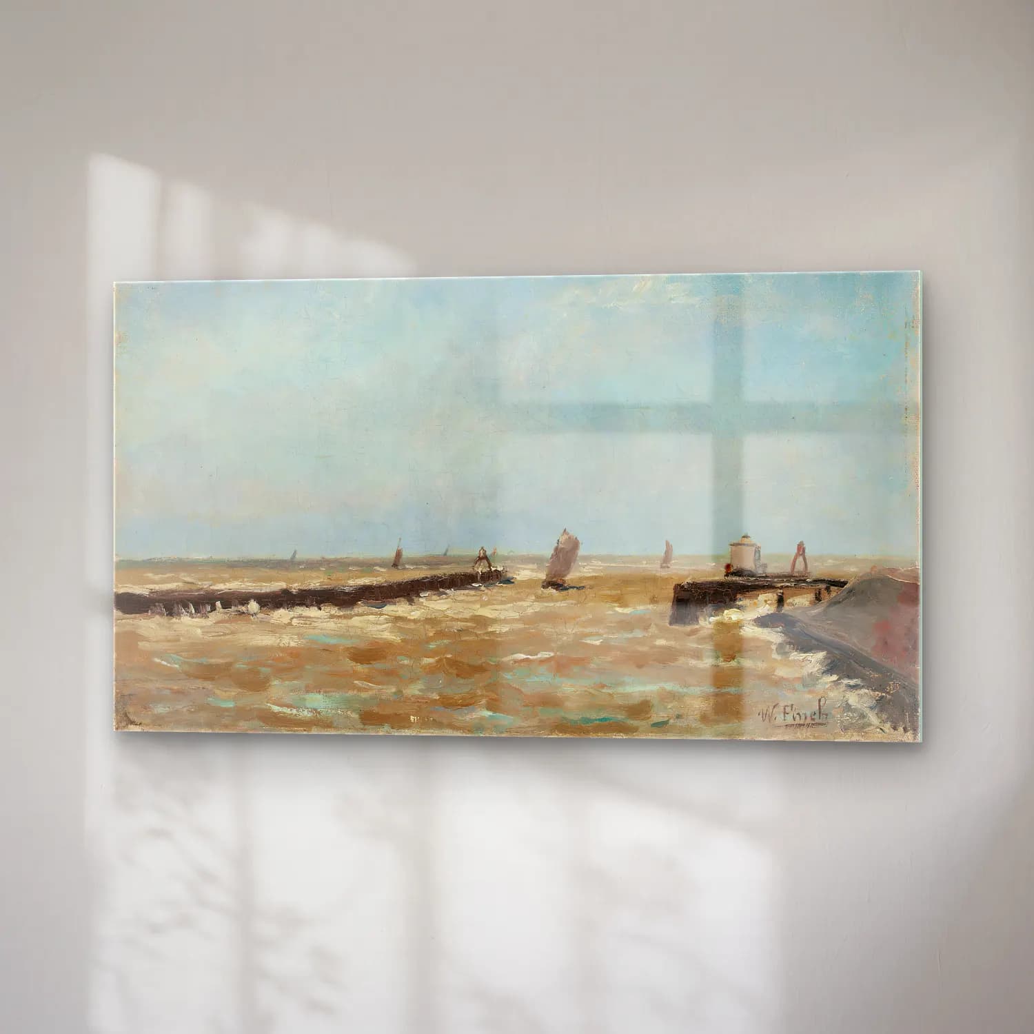 Alfred William Finch – A Belgian harbour cam tablo — sağ açıdan görünüm