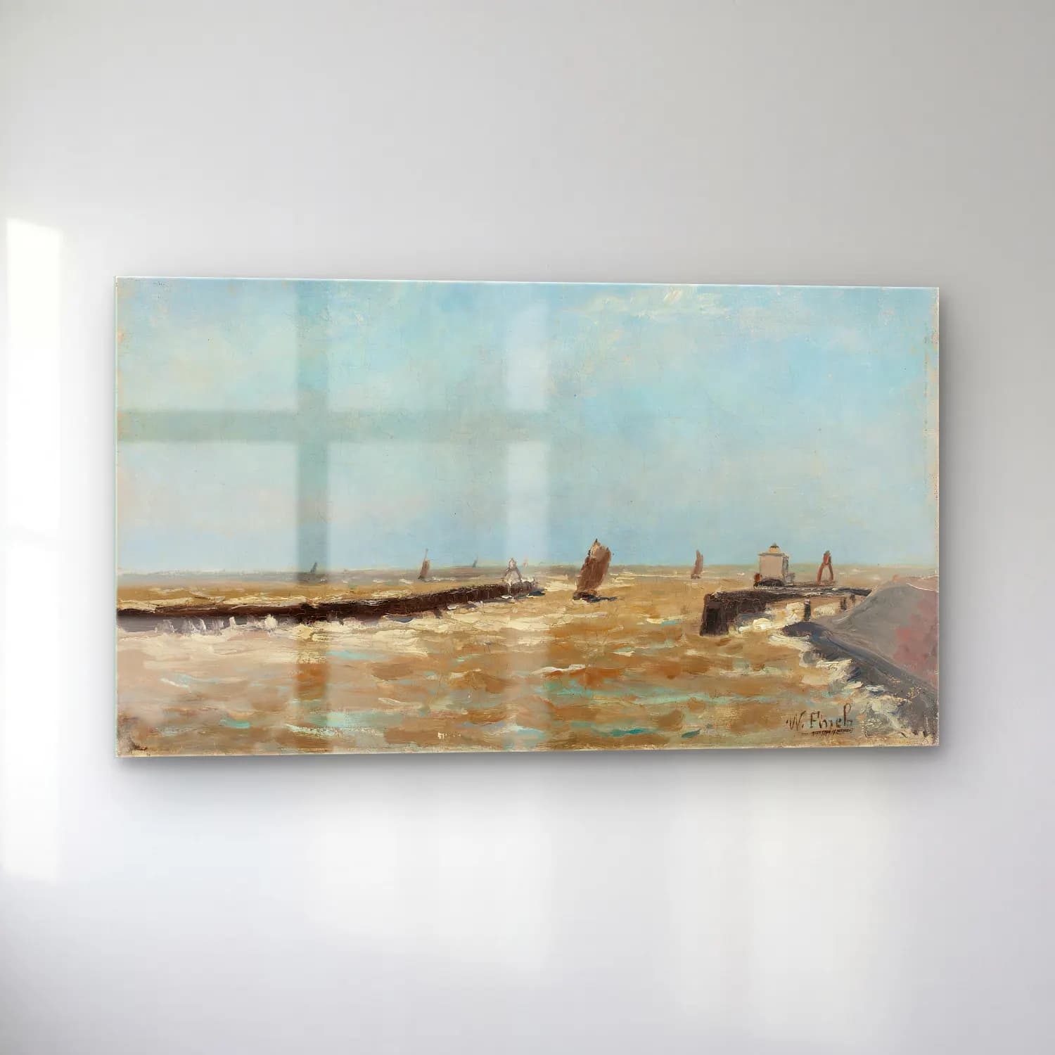 Alfred William Finch – A Belgian harbour cam tablo — sol açıdan görünüm