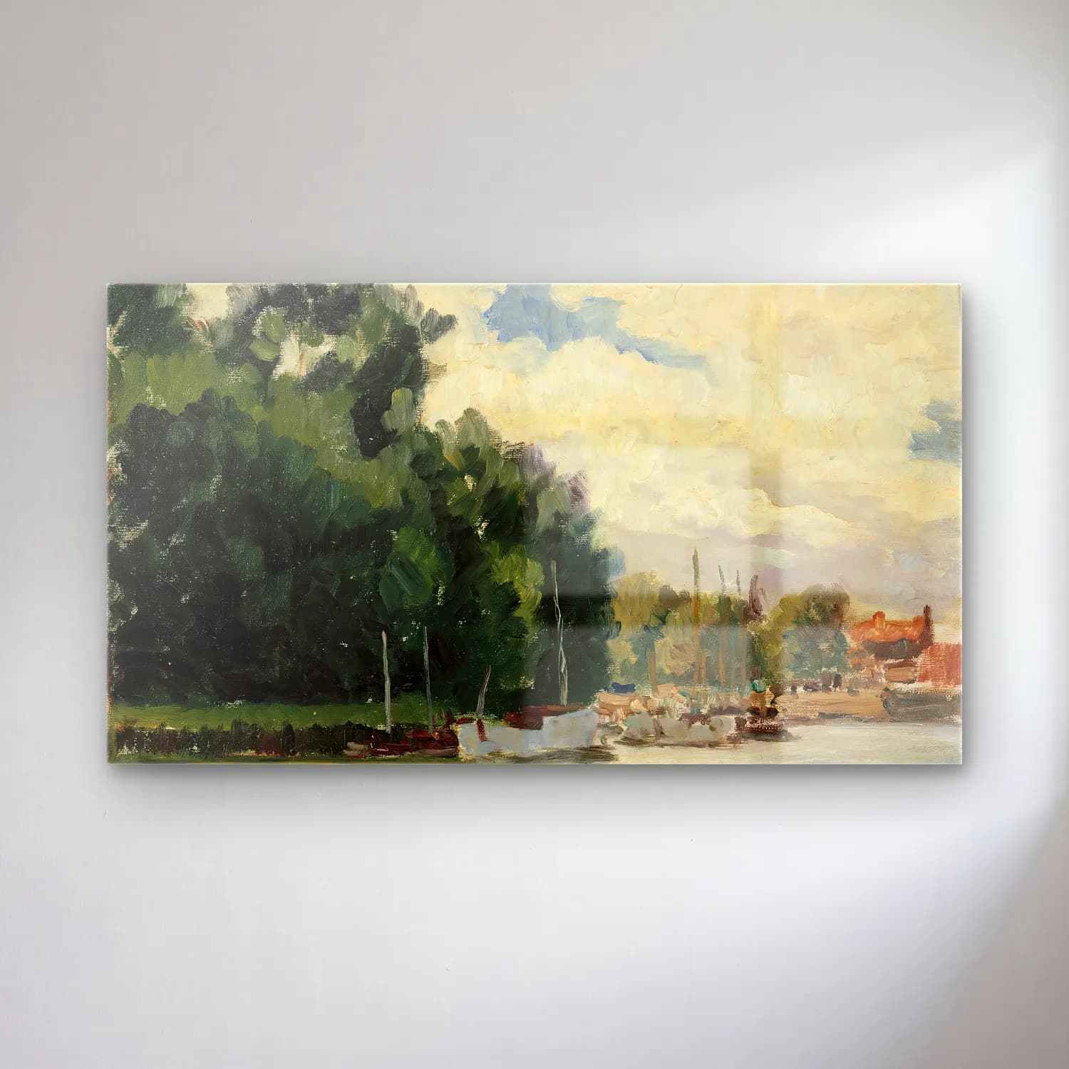 Alfred William Finch – Richmond, Thames cam tablo — Alfred William Finch – Richmond, Thames — empresyonist liman ve tekneler
