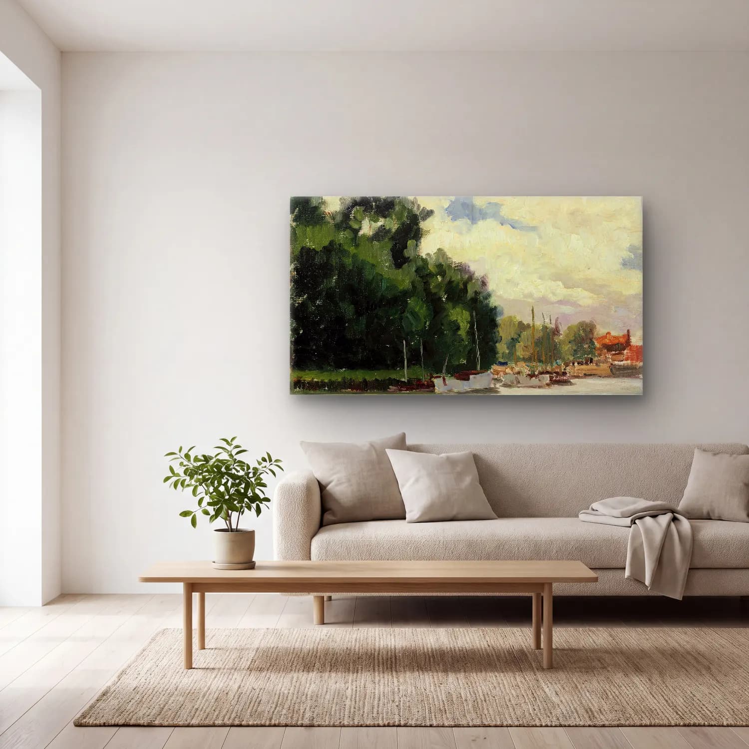 Alfred William Finch – Richmond, Thames cam tablo — açık renk salonda