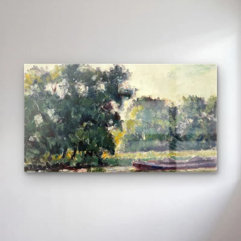 Alfred William Finch – Richmond, a River Landscape cam tablo — Alfred William Finch – Richmond, a River Landscape — empresyonist kırda nehir