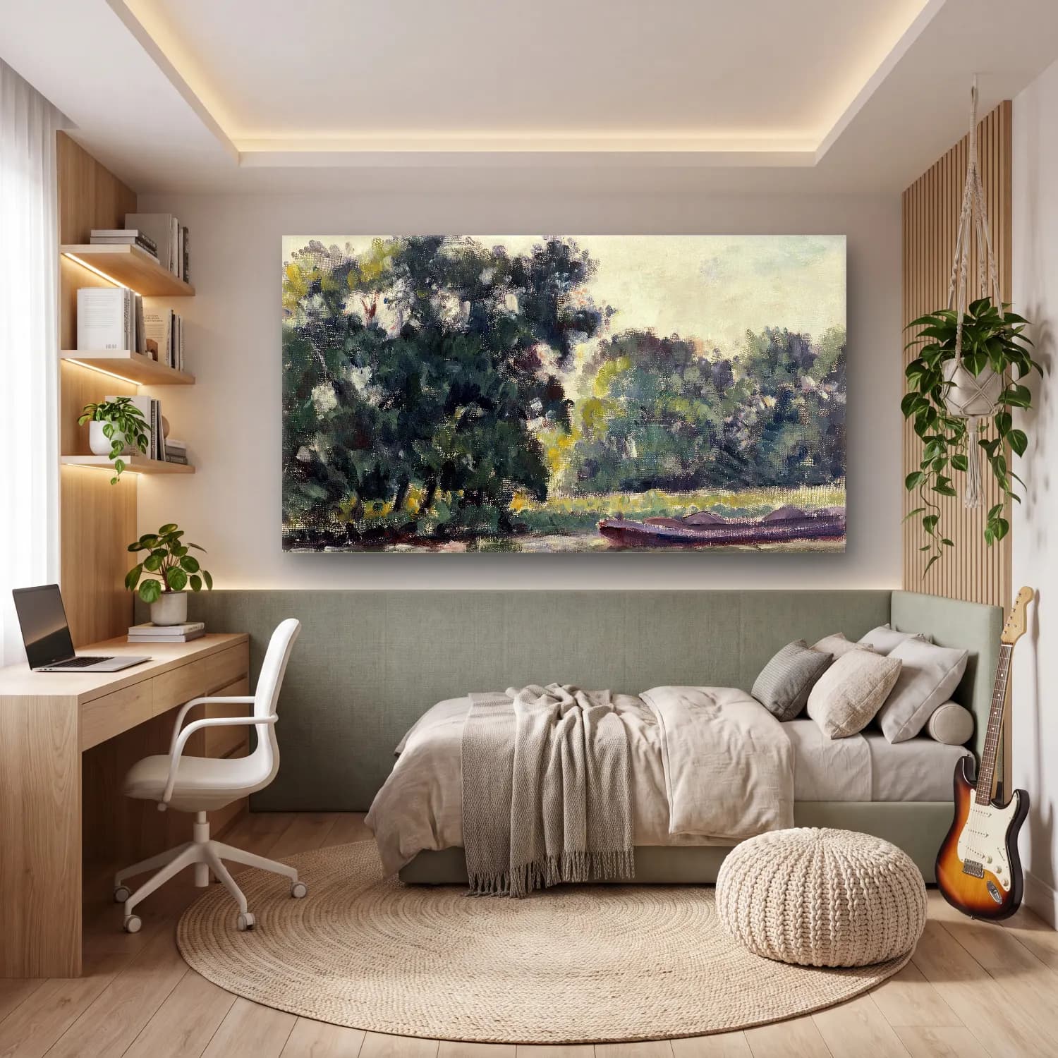 Alfred William Finch – Richmond, a River Landscape cam tablo — genç odasında