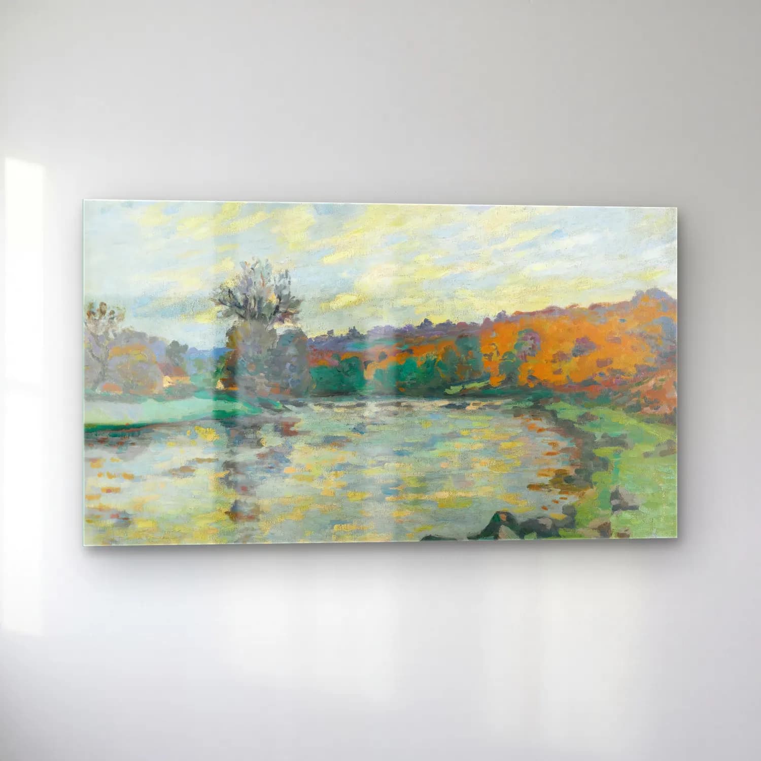 Armand Guillaumin – Barrage De Genetin, Crozant (circa 1898) cam tablo — sol açıdan görünüm